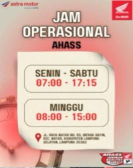 Maksimalkan Layanan Purna Jual, AHASS Astra Motor Natar Tetap Buka di Hari Minggu untuk Konsumen